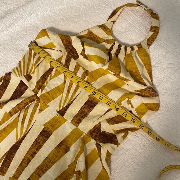 Gold Sunburst Natural Woven Halter Dress - Picture 8 of 9